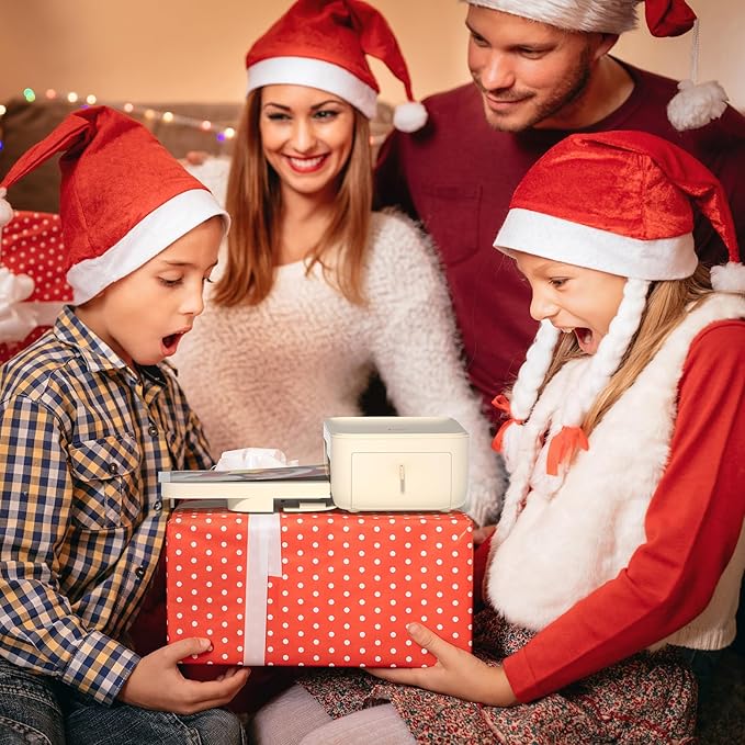HPRT 4x6 Photo Printer for iPhone & Android, with 20 Sheets & 1 Ribbon, Portable Picture Printer for Phone, Home Use, Ideal Easter Gift for Family & Friends, Beige