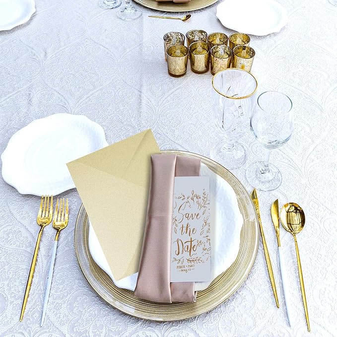 Shimmer Cream Envelopes 5.25 x 7.25 inches 100 PCS, 120 GSM Goefun A7 Euro Flap Envelopes with Gummed Seal for 5 x 7 Cards, Anniversaries, RSVP Invite, Wedding