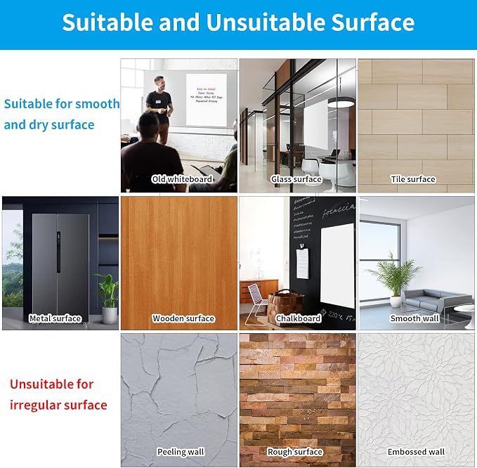 AFMAT Whiteboard Sticker, 17.3" x 36" Dry Erase Wallpaper, Peel and Stick White Board for Wall, Stain-Proof Whiteboard Contact Paper Roll, Dry Erase Board Stick on for Office/Classroom, 1 Marker WS40