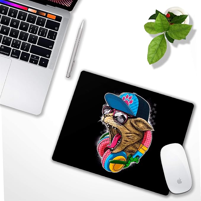 Mouse pad Computer Mouse pad with Cool cat Design Office Non-Slip Rubber Mouse mat