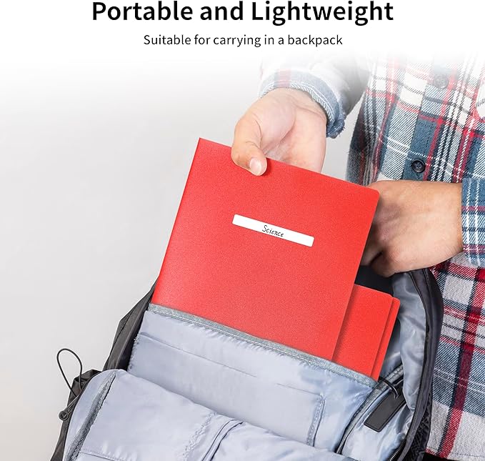 6 Pack Folders with Pockets Red, 2 Pocket Plastic Folder with Pockets for School File Folder for Documents Letter Size with Business Card Slot Back to School Office Teacher Supplies