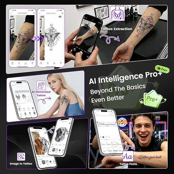 Phomemo TP31 Mini Tattoo Stencil Printer,Bluetooth Tattoo Printer with 30pcs Transfer Paper,Tattoo Machines Printers for Tattoo Beginners & Artists Temporary Tattoo Maker