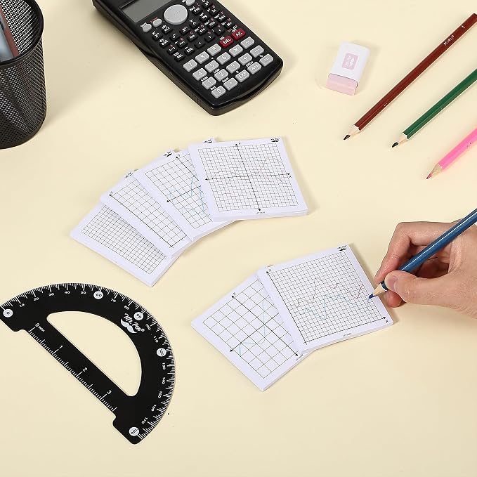 Mr. Pen- Graph Sticky Notes, 3x3 Inch, 6 Pads, 50 Sheets/Pad, 300 Sheets | 6 Grid Designs, White, Square Graph Paper Notes, Grid Sticky Note Pads for Math, Study, Journals, Planners