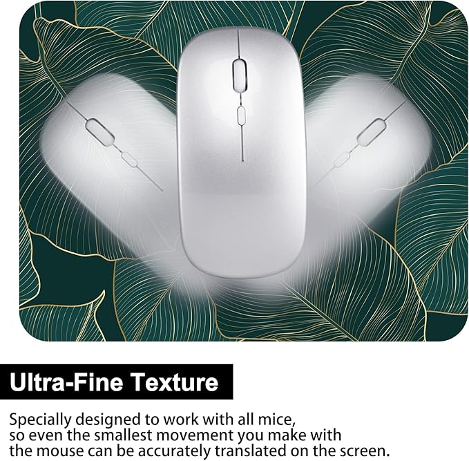Audimi Small Mouse Pad 6 x 8 Inch, Mini Mouse Pad Thick for Laptop Wireless Mouse Home Office Travel, Portable & Washable (Tropical Leaves)