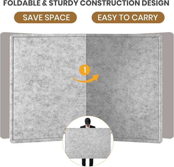 Large Cork Bulletin Board 48" x 36", Felt Pin Board, Silver Gray | Cork Board Alternative for Wall, Foldable Self-Adhesive Vision Board Prayer Board with Pushpin for Classroom, Office & Home