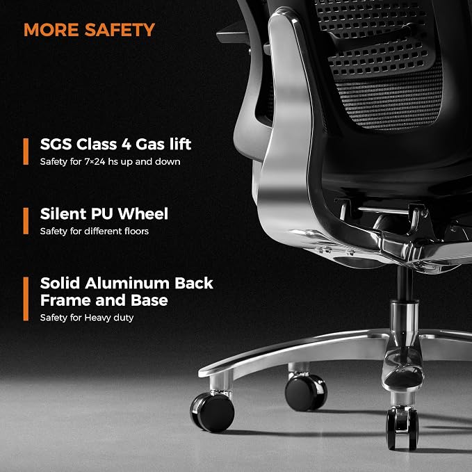 TOMU Genuine Leather Office Chair - Ergonomic Executive Office Chair for Boss and Manager, with Adjustable armrest, Headrest, Lumbar Support and Reclining Back- Luxury and Commercial