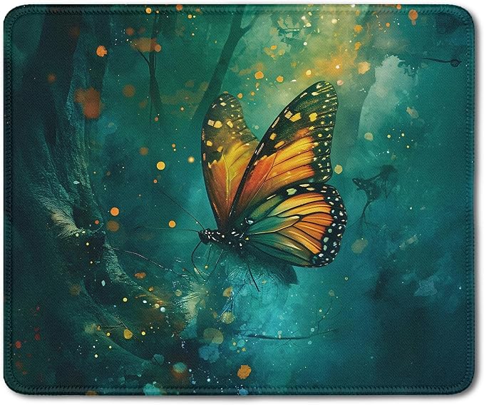 Mystical Butterfly Mouse Pad, Gifts for Butterfly Lovers, Enchanted Forest Moth Mouse Pads Mousepad for Home Office Dorm Computers Laptop Supplies Desk Accessories, 9.5x7.9 Inch