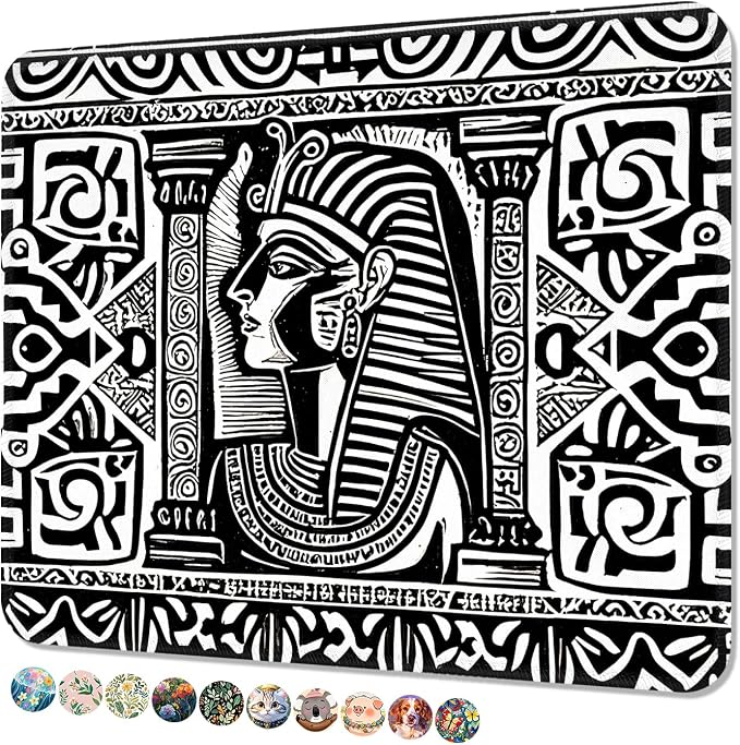Mouse Pad, Cute Mouse Mat, 10" x 8", Abstract Painting | Square Waterproof Gaming Computer Mat, Textured Top, Stitched Edges, Non-Slip Rubber Base for Office Home Laptop Keyboard