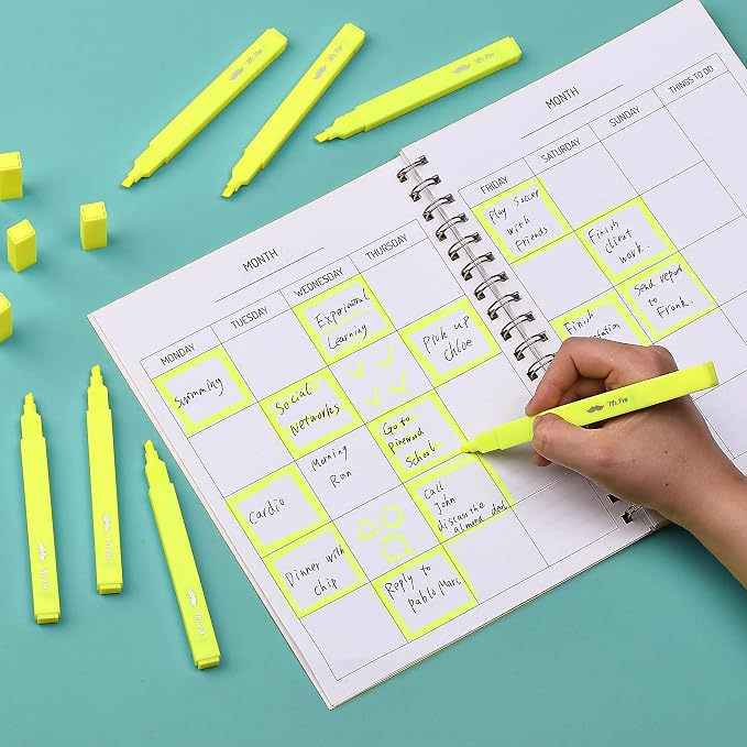 Mr. Pen- Yellow Aesthetic Bible Highlighters No Bleed Through, 12 pcs | Chisel Tip, Cute Highlighter for Journaling Supplies and School Accessories, Bible Highlighters and Pens No Bleed