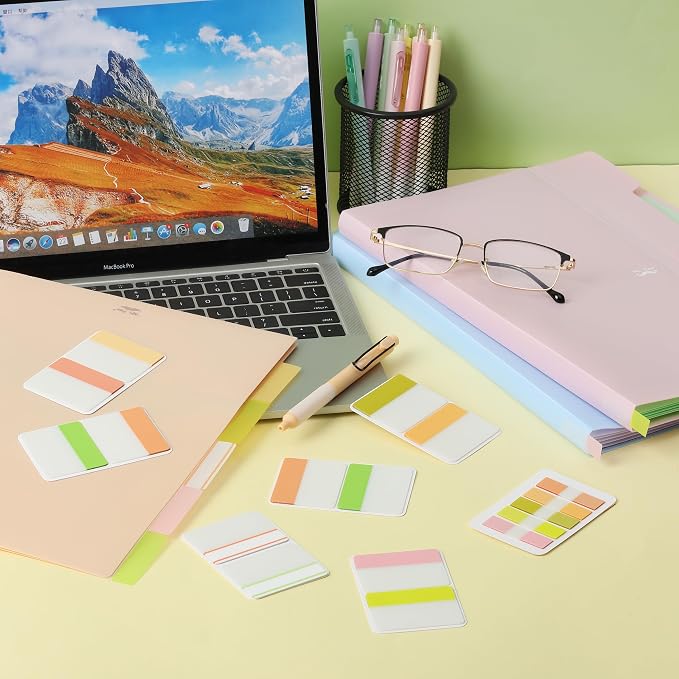 Mr. Pen- Sticky Index Tabs, 500 Pcs, 21 Sets, Colorful | Writable Colored Pages Markers Labels for Reading Notes, Books, Binders, Notebook, Folders and Classify Files