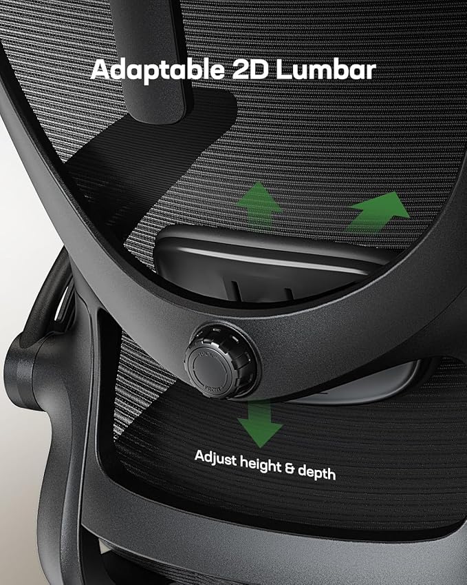 Marsail Ergonomic Office Chair with 3D Armrests, Pack of 10 | Office Desk Chair with High Back Mesh, Adjustable Lumbar Support, Rolling Work Swivel Task Chairs with Wheel, Headrest, home