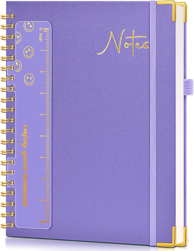 Blank Spiral Notebook Journal 8.5” x 11”, A4 Large Hardcover Sketch Book for Women Men, 100 GSM Blank Paper Drawing Notebook, Spiral Bound Sketchbook for Sketching School Work Note Taking, Purple