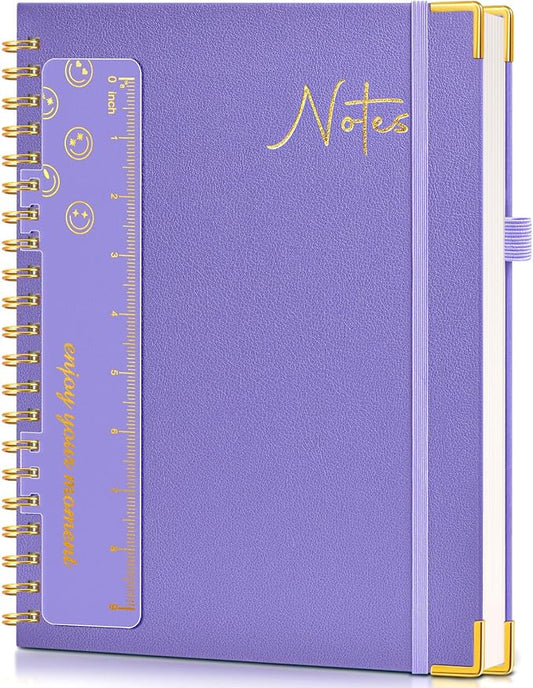 Blank Spiral Notebook Journal 8.5” x 11”, A4 Large Hardcover Sketch Book for Women Men, 100 GSM Blank Paper Drawing Notebook, Spiral Bound Sketchbook for Sketching School Work Note Taking, Purple