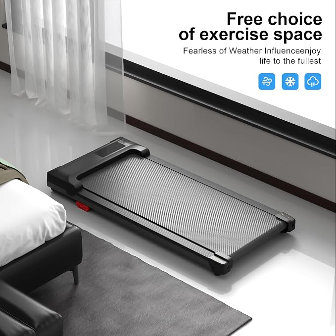 Walking Pad Treadmill for Home - Under Desk Treadmills Mini Portable Walking Running Machine Slim Compact Motorized Electric Treadmill with Adjustable Speed Remote