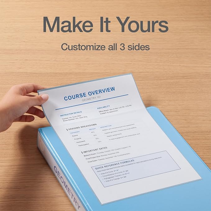 Cardinal 1.5 Inch 3 Ring Binders, 6 Pack, Pastels, Holds 350 Sheets | Round rings, clear view covers for custom inserts, and 2 inside pockets. PVC free, non stick. Stock up pack.