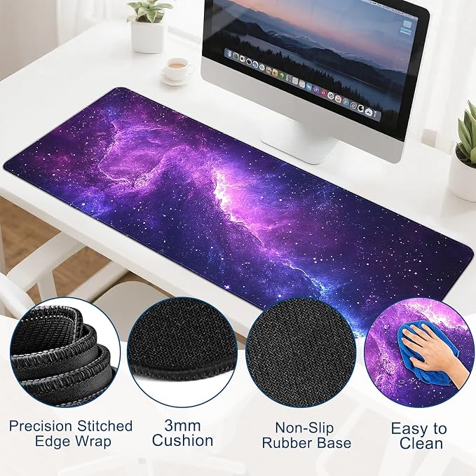 Gaming Mouse Pad, Desk Mat for Keyboard and Mouse, Large Mouse Pad for Desk, Computer Mousepad