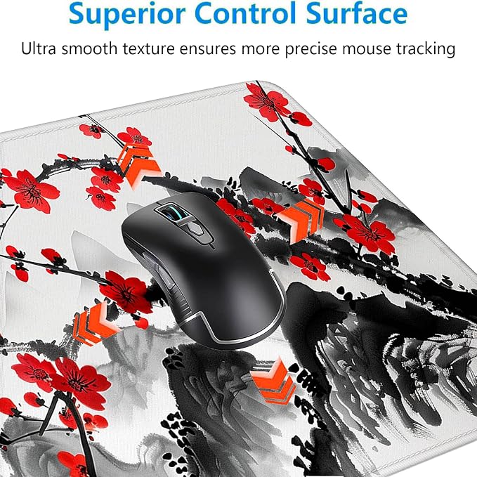 Watercolor Cherry Blossom Gaming Mouse Pad Desk Pad Ink Landscape XL Mouse Pad Large Mousepad Extended Laptop Keyboard Mat Gaming Desk Pad Mouse Mat Office Computer Keyboard Laptop Home 31.5"x11.8"