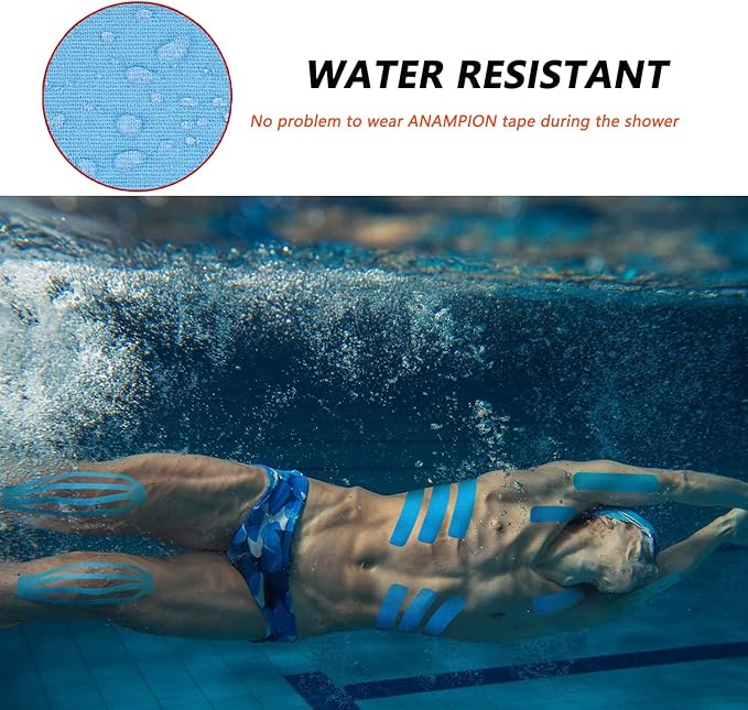 Kinesiology Tape Pro (120 Precut Strips,2 * 6 inch,6 Yard) Waterproof Breathable Athletic Elastic Muscles & Joints Pain Relief Taping for Gym Fitness Running Tennis Swimming Football(Mix 6M)
