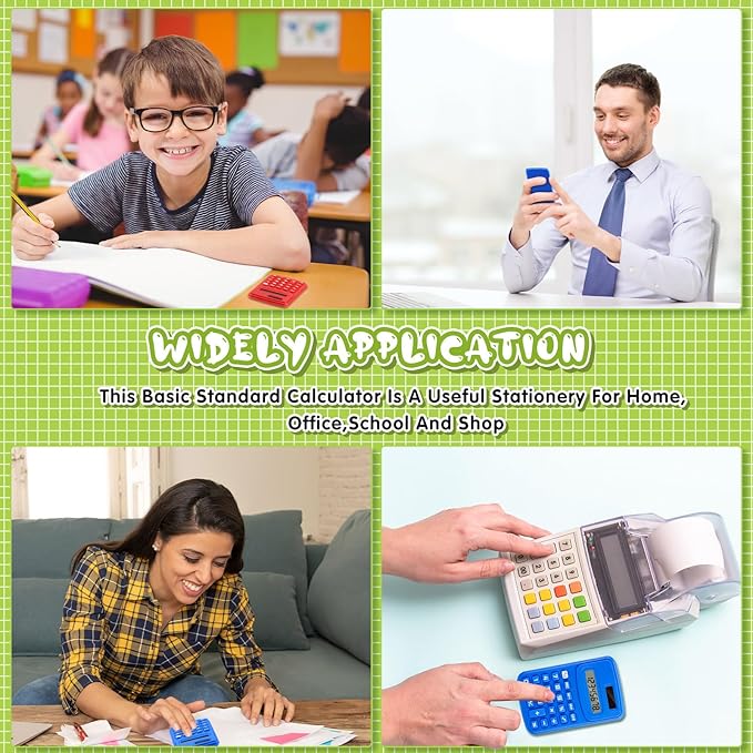 LEIFIDE 36 Pack Pocket Calculator Small Bulk Basic 4 Function Calculator 8 Digit Display Battery Powered for Desktop Home Office School Student Kids (Classic Colors)