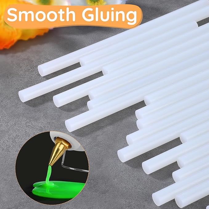 36 Pack Glow in The Dark Glue Sticks, 8" Long x 0.43" Dia Full Size Glue Sticks for Decoration, Crafting, DIY, Art, School Gluing Project, Sealing Wax, Car Dent Repair
