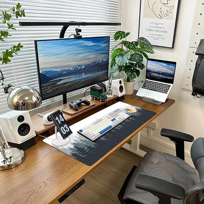 Gaming Mouse Pad Desk Pad XL Large Mouse Mat Keyboard Mat Office Desk Decor AccessoriesKeyboard Mat Office Desk Decor Accessories (Thicket)