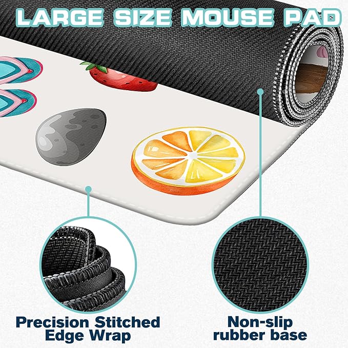 Mouse Pad Gaming - Desk Mat for Keyboard and Mouse - Watercolor Stickers Large Mouse Pads for Desk, Gaming Mousepad with Non-Slip Base, Desks Pad (31.5" X 11.8") for Game, Office and Home