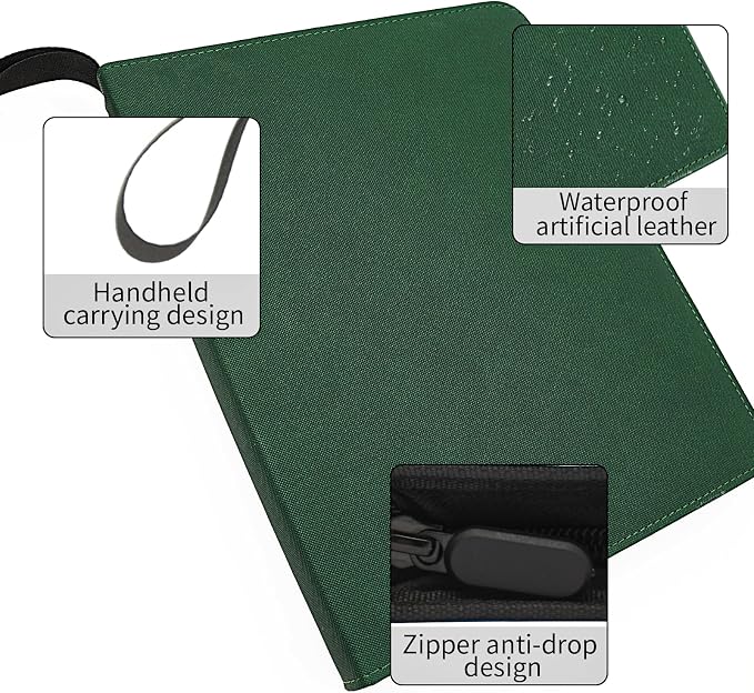 Card Binder – 720 Capacity, Zippered Trading Card Holder for MTG, Sports & Collectible Cards – Acid-Free, Durable & Travel-Friendly Storage (Green dots, 9 Pocke)