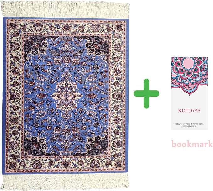Rug Mouse Pad, 2 Pack Woven Rug Bohemian Style Carpet Mouse Pad for Table Décor