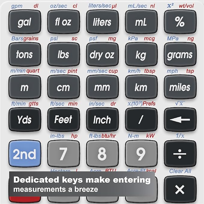 Calculated Industries 8030 ConversionCalc Plus Ultimate Professional Conversion Calculator Tool for Health Care Workers, Scientists, Pharmacists, Nutritionists, Lab Techs, Engineers and Importers, Silver
