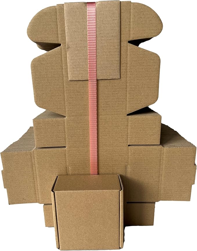 Shipping Boxes Corrugated Cardboard Mailer Boxes Literature Mailer for Packaging Small Business Craft Gifts Giving Products (Brown, 4x4x2)