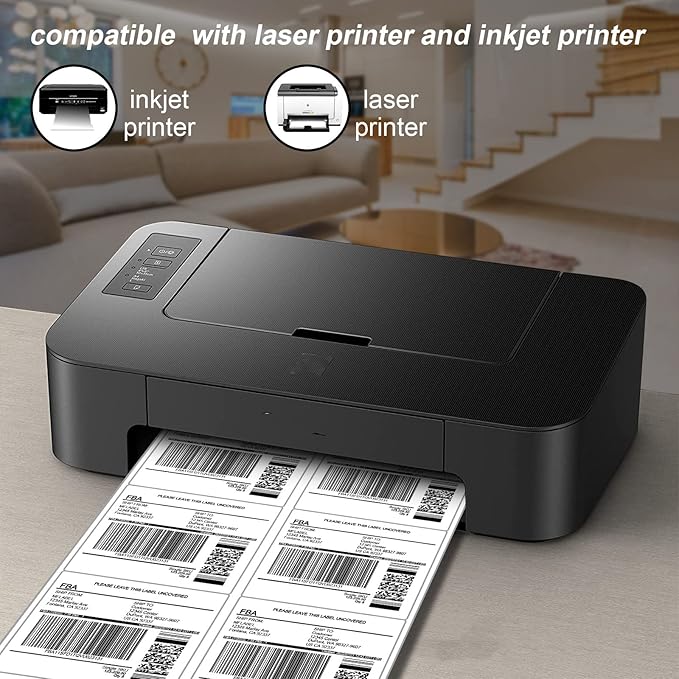 [30 Sheets 180 Labels] Shipping Labels 3 1/3"x4" Printable White 6 up Labels for Laser/Inkjet Printers, Mailing FBA Address Label Sticker Paper - Permanent Adhesive Label Blank