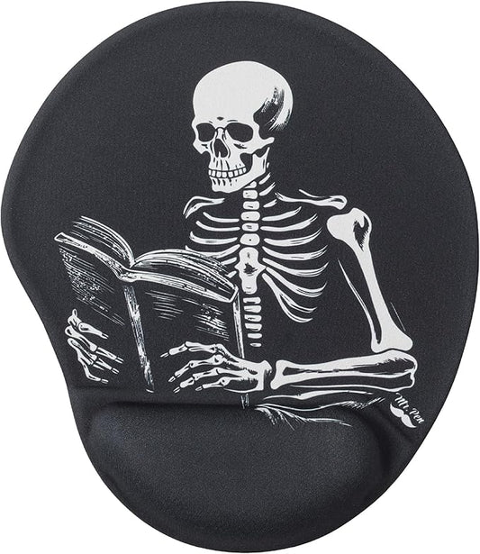 Mr. Pen- Ergonomic Mouse Pad with Wrist Rest, Grim Reader Design, Breathable Fabric with Memory Foam Cushion, Non-Slip Rubber Base, Gel Mouse Pad with Wrist Support