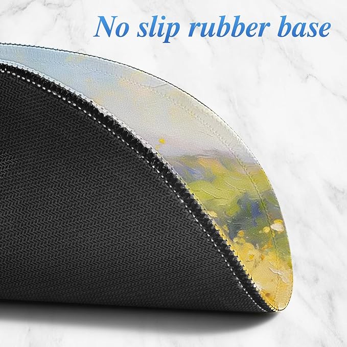 Round Mouse pad, high-end Texture, Sewn Edge Design, Anti-Slip Rubber Base. 8.6 x 8.6 inches (Little Flowers)