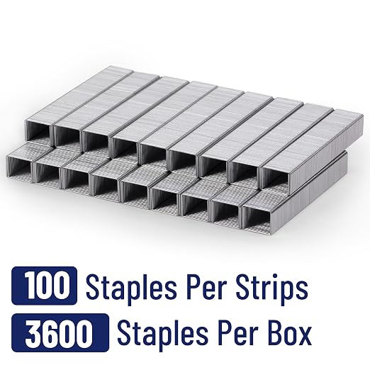 Mr. Pen- Heavy Duty Staples Office Supply, 3600 pcs Staples for Stapler | 60 Sheet Staple, 3/8 inch Length, Office Staple, Galvanized Rust-Resistant for School, Home, Documents