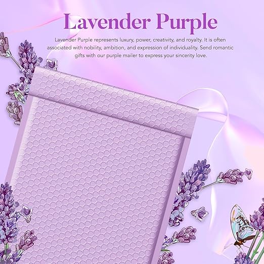 Fuxury Bubble Mailers 12x15" Lavender Purple Padded Envelopes 250 Pack Large Bubble Mailer Strong Adhesion Padded Mailer,Self-Seal Envelope for Mailing Small Business,Magazine, Clothing.