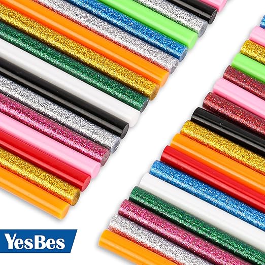 300 Pack Colored Hot Glue Sticks, 4" Long x 0.27" Diameter Mini Hot Glue Sticks, Perfect Fit for Mini Glue Guns, Widely Used in Wood, Metal, Glass, Plastic, Floral, Fabric, Leather, Foam