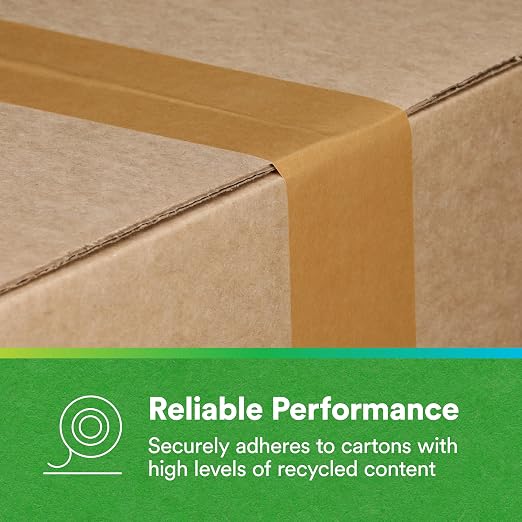 3M Scotch Performance Paper Box Sealing Tape 570, 2.8 x 55 yd, 1 Roll | Recycle-Compatible, Great for Packaging, Shipping, and Moving