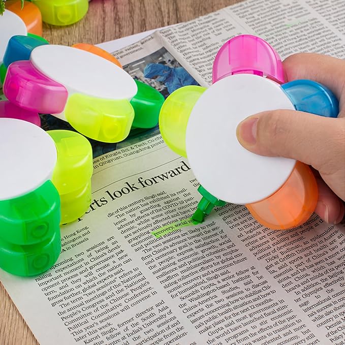 MultiColor Highlighters for Kids, 5-in-1 Petals Flower Shape Highlighter Pens, Fun & Cute Cartoon Markers, Fluorescent Watercolor Set for Arts Crafts, School Supplies & Childrens Toy Gifts