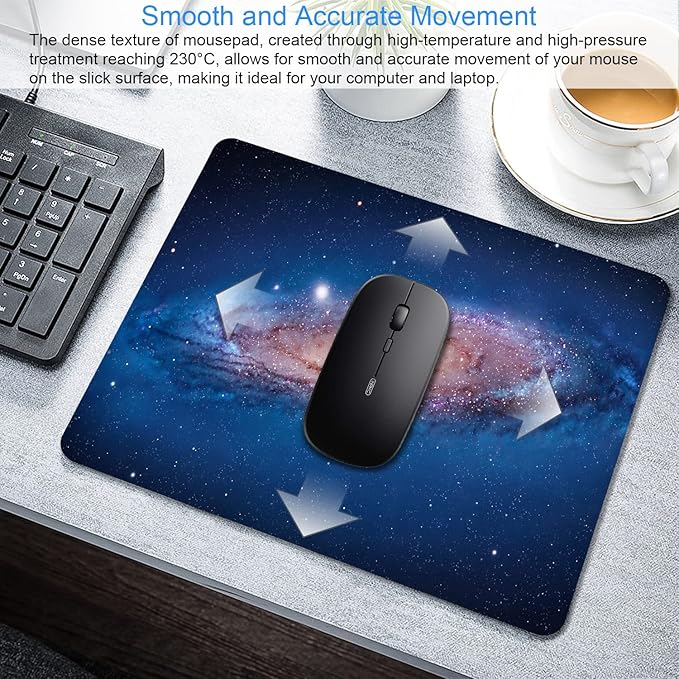 Nebula Mouse pad Small Computer Mouse pad with Personalized Galaxy Design Office Non-Slip Rubber Mousepad