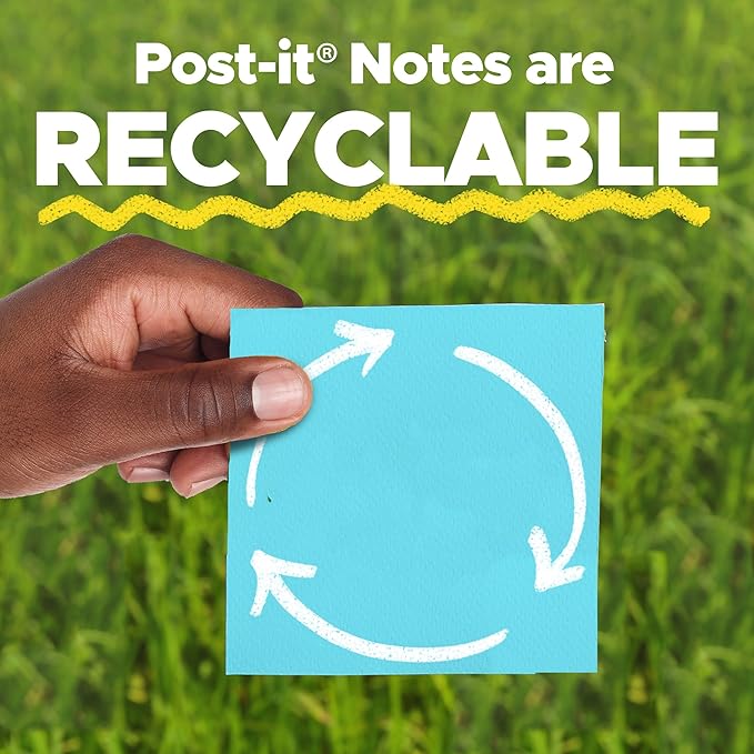 Post-it Super Sticky Notes, 5 Sticky Note Pads, 3 x 3 in., Ideal for Organization in Your Dorm, Home or Office, Single Color Packs Collection, Purple Iris