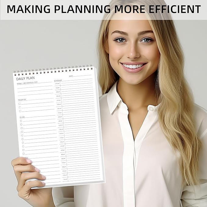 24 Hourly Schedules 3 Pack - To Do List Notepad 3 Pack, B5(6.5" x 9.8"), Daily Planner for Organizing, Suitable for School&Office&Home, PVC cover