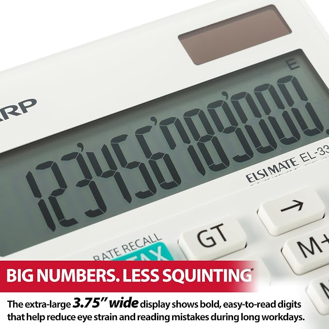 Sharp EL-334WB Business Calculator, White 4.0
