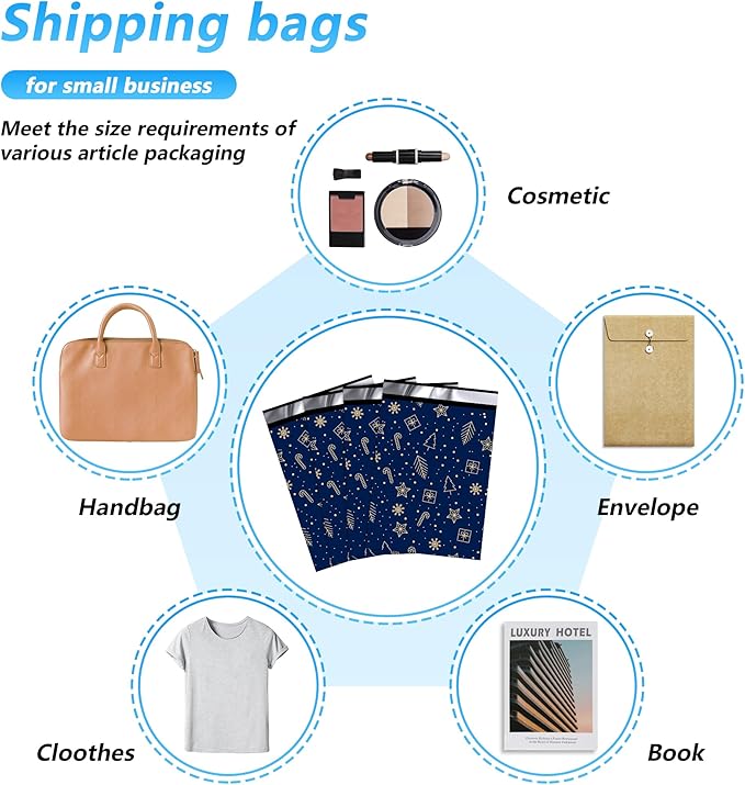Christmas Poly Mailer 10x13 Inch 25 Pcs, Waterproof and Tear-Resistant Shipping Bags for Clothing, Strong Mailing Bags with Self-Seal, Cute Packaging Bags for Small Business - Starrysky