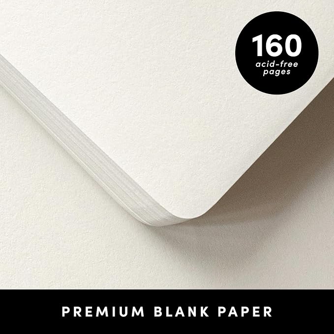PAPERAGE Blank Journal Notebook, (Raspberry), 160 Pages, Medium 5.6 in x 8 in - 100 GSM Thick Paper – Hardcover Journaling Notebook for Work, School, Note Taking or Sketching