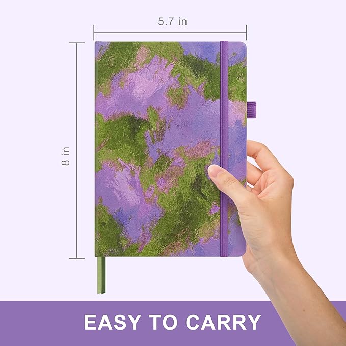 &And Per Se Hardcover Notebook – A5 5.7"x8" College Ruled, 160 Pages, 100gsm Thick Paper – Aesthetic Journal for Women, Gift-Ready Planner, Everyday Writing Notebook (Lavender Grove)
