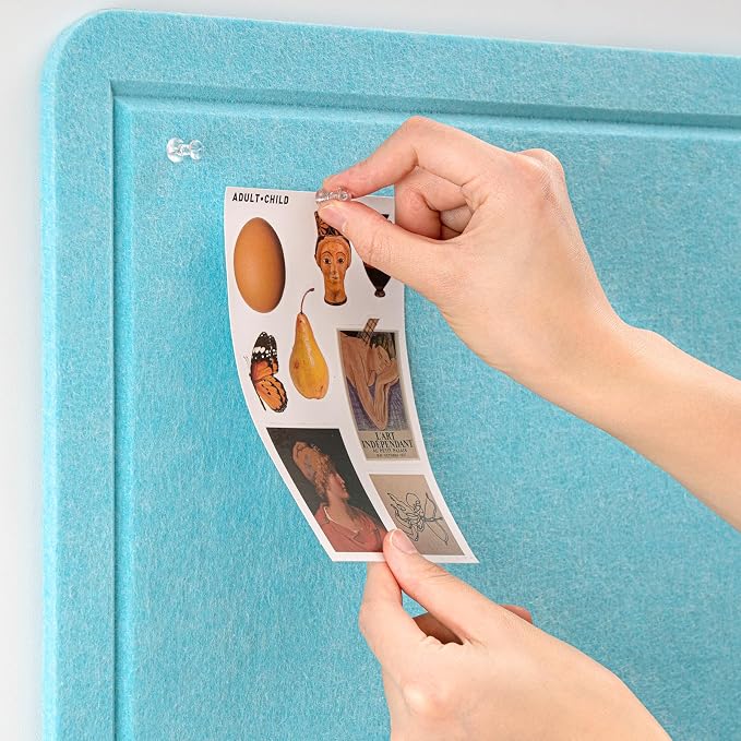 Felt Bulletin Board 24x18 inches, Decorative Pin Board for Home & Office | Cork Board Alternative for Wall with Push Pins, Display Mood Board for Photos, Notes & Reminders