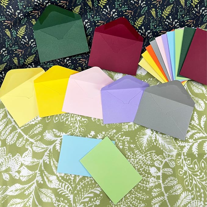 150 Packs of Gift Card Envelopes, 10 colors Mini Envelopes, Gift Card Holder, Business Card Envelopes(4"x2.75") (Multicolor)
