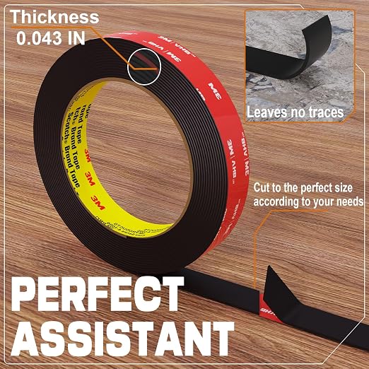tapify Double Sided Tape Heavy Duty 0.39 x 10FT | Double Sided mounting Tape for Walls,vhb Strong for Car, LED Strip Light, Home/Office Decorr