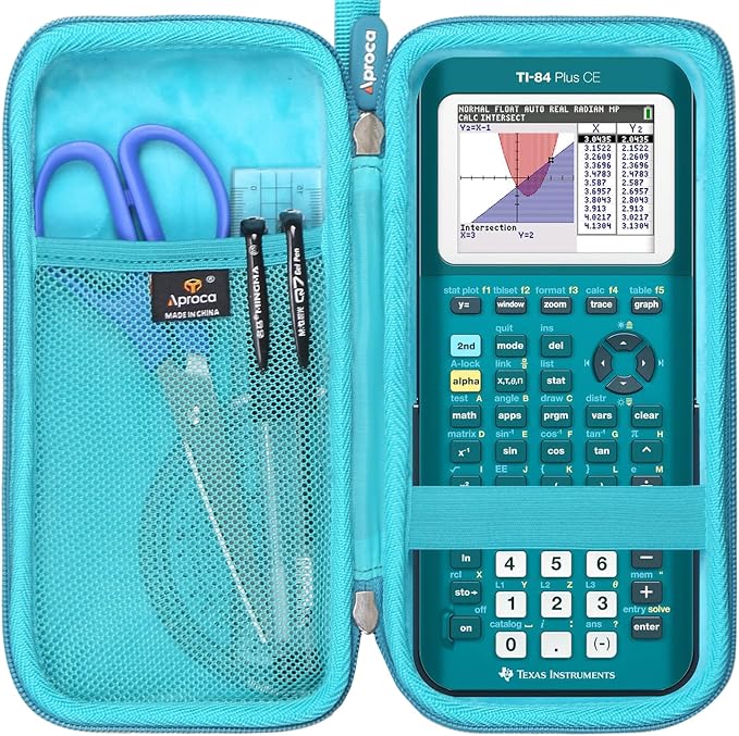 Aproca Calculator Case Compatible with Texas Instruments TI-84 Plus CE / TI-84 Plus / TI-83 Plus / TI-89 Titanium / TI-85 / TI-86 Color Graphing Calculator-Teal (Case Only)