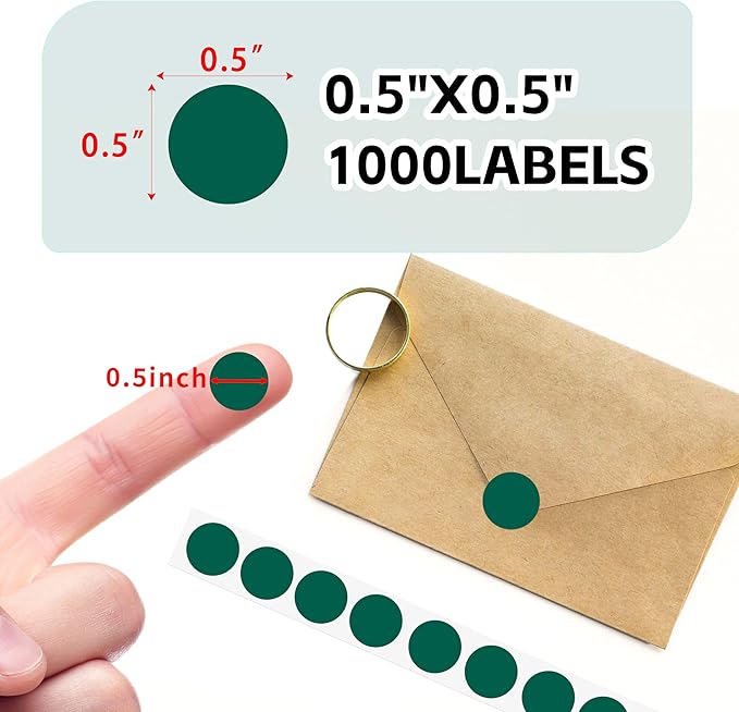 PARLAIM Round Dot Stickers 1/2 Inch Color Coding Labels on a Roll, 1000 PCS Permanent Circle Stickers in Plastic Dispenser Box for Home Office Classro